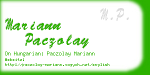 mariann paczolay business card